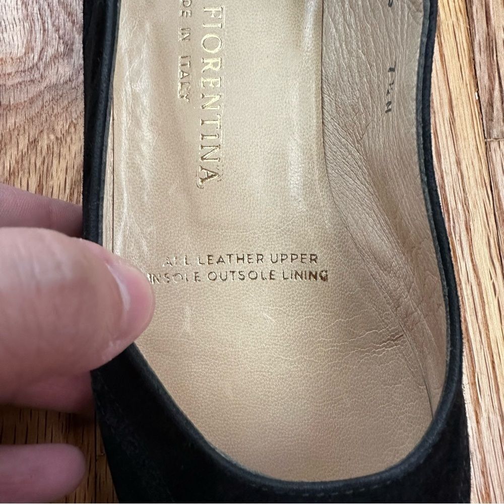Silvia Fiorentina Suede Leather Flats Black Women’s Size 7.5 Made in Italy - Picture 8 of 16